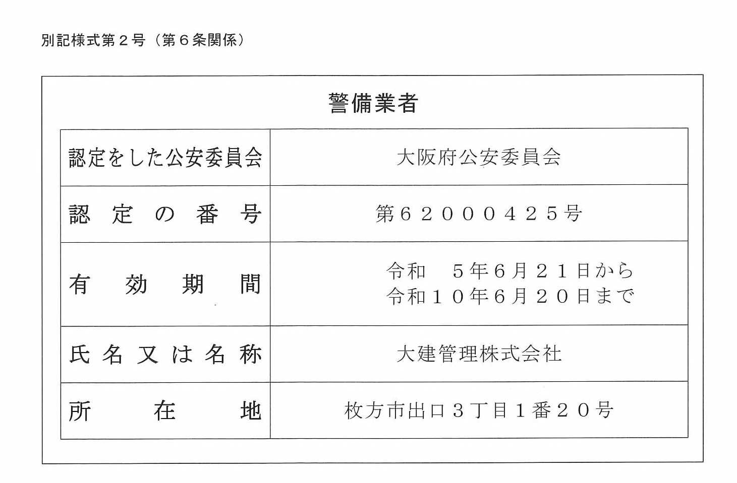 警備業　備え付け標識　令和10年まで  ホームページ用2